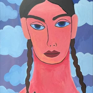 Girl with pigtails